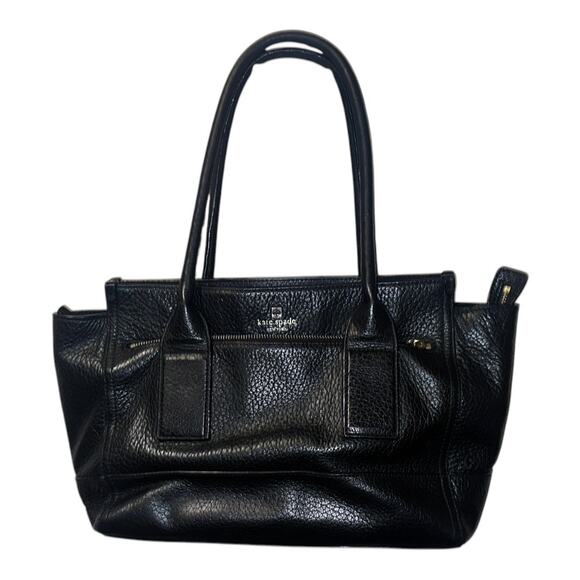 Kate Spade Black Pebbled Leather Double Handle Satchel